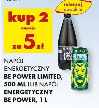 Biedronka Napój energetyczny zero sugar iguana Be Power oferta