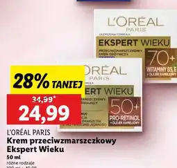 Lidl Krem do twarzy na dzień L'oreal Ekspert Wieku 70+ oferta