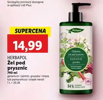 Lidl Olejkowy żel pod prysznic pomarańcza i olejek neroli Herbapol oferta