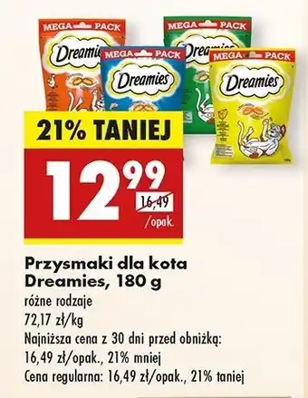 Biedronka Przysmak dla kota z łososiem Dreamies oferta