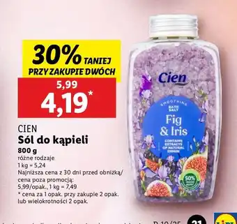 Lidl Sól do kąpieli figa i irys Cien oferta