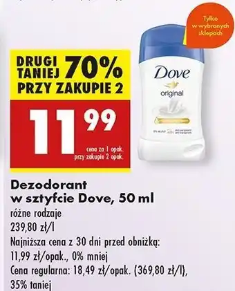 Biedronka Dezodorant Dove Original oferta