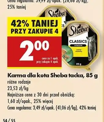 Biedronka Karma dla kota pate z wołowiną Sheba Classics oferta