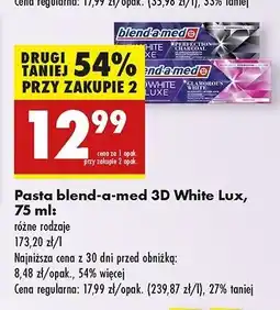 Biedronka Pasta do zębów perfection charcoal Blend-A-Med 3D White Luxe oferta