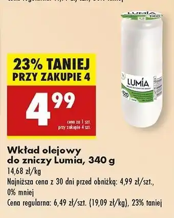 Biedronka Wkład olejowy do zniczy 340 g 120 h Lumia oferta