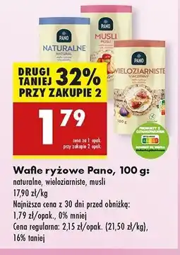 Biedronka Wafle ryżowe musli Pano oferta