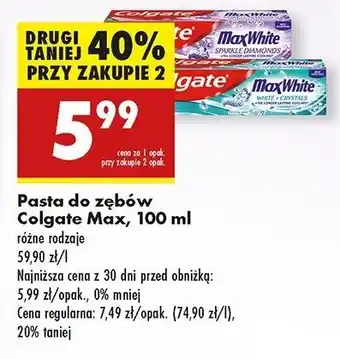 Biedronka Pasta do zębów white crystals Colgate Max White oferta