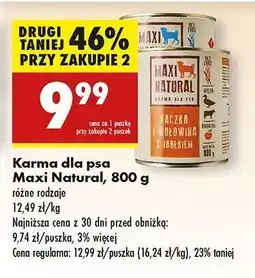 Biedronka Karma dla psa jagnięcina wołowiną i burak Maxi Natural oferta