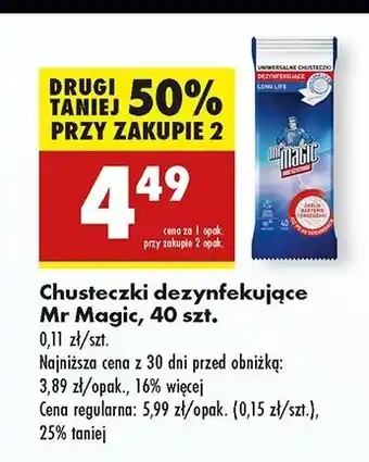 Biedronka Chusteczki dezynfekujące Mr Magic oferta