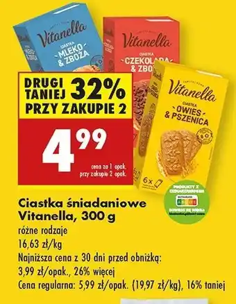 Biedronka Ciastka owies Vitanella oferta