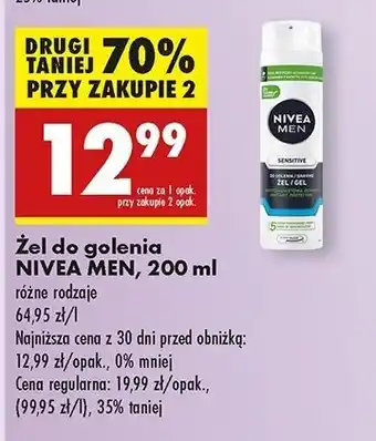 Biedronka Żel do golenia natychmiastowa ochrona Nivea Men Sensitive oferta