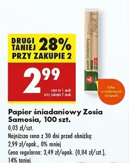 Biedronka Papier śniadaniowy Zosia Samosia oferta