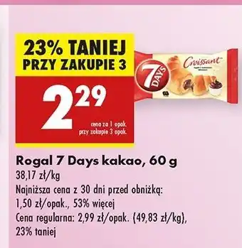 Biedronka Croissant z nadzieniem o smaku kakaowym 7 Days oferta