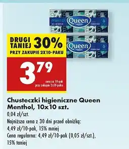 Biedronka Chusteczki higieniczne mentol Queen oferta