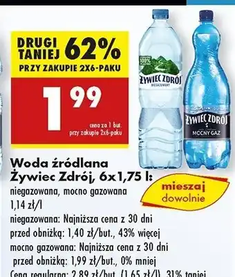 Biedronka Woda lekki gaz Żywiec Zdrój oferta