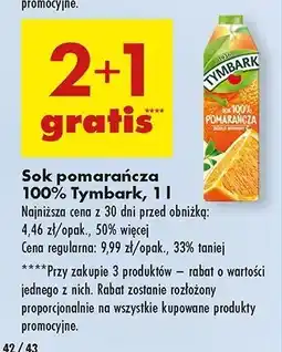 Biedronka Sok pomarańczowy Tymbark 1936 oferta