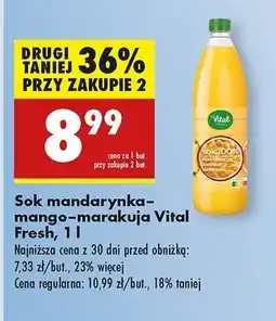 Biedronka Sok 100 % mandarynka-mango-marakuja Vital Fresh oferta