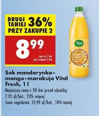 Biedronka Sok 100 % mandarynka-mango-marakuja Vital Fresh oferta