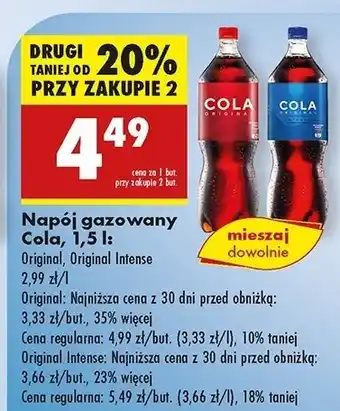 Biedronka Napój Cola Original Intense oferta