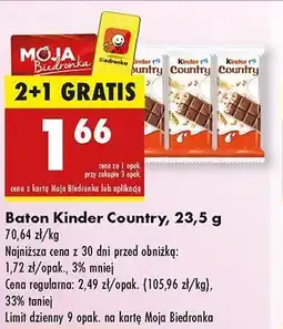 Biedronka Baton Kinder Country oferta