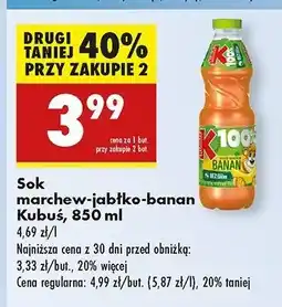 Biedronka Sok jabłko-banan-marchew Kubuś 100% oferta