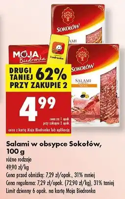 Biedronka Salami w obsypce serowej Sokołów oferta