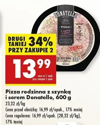 Biedronka Pizza z szynką i serem Donatello oferta