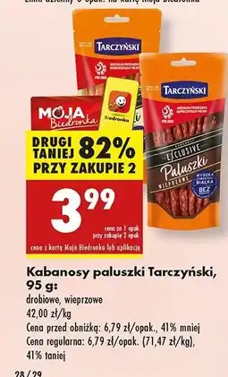 Biedronka Kabanosy wieprzowe Tarczyński Exclusive oferta