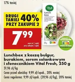 Biedronka Lunchbox z kaszą bulgur burakiem serem solankowym i słonecznikiem Vital Fresh oferta