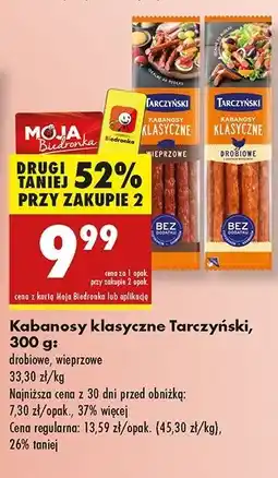 Biedronka Kabanos drobiowy Tarczyński oferta