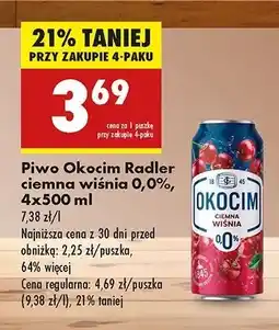 Biedronka Piwo Okocim Radler Ciemny Wiśnia 0% oferta