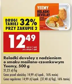 Biedronka Roladki devolay z nadzieniem maślano-czosnkowym Yeemy oferta