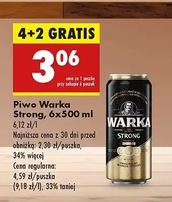 Biedronka Piwo Warka Strong oferta