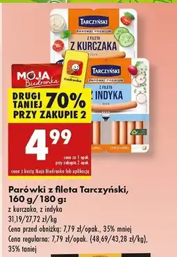 Biedronka Parówki z fileta indyka Tarczyński oferta