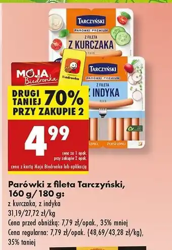 Biedronka Parówki z fileta indyka Tarczyński oferta