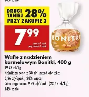 Biedronka Wafle z nadzieniem karmelowym Bonitki oferta