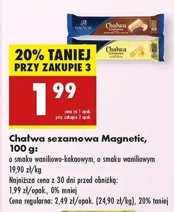 Biedronka Chałwa sezamowa o smaku waniliowym Magnetic oferta