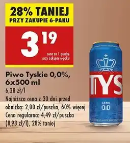 Biedronka Piwo Tyskie 0.0% oferta