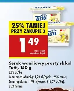 Biedronka Serek waniliowy prosty skład Tutti oferta