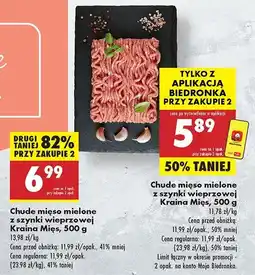 Biedronka Mięso mielone z szynki wieprzowej chude Kraina Mięs oferta