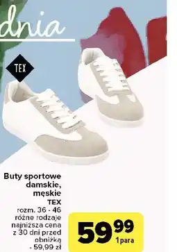 Carrefour Buty męskie sportowe 36-46 Tex oferta