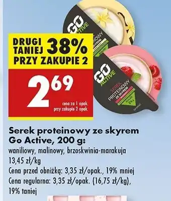 Biedronka Serek proteinowy ze skyrem brzoskwinia-marakuja Go Active oferta