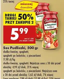 Biedronka Sos do makaronu z pieczarkami Pudliszki oferta