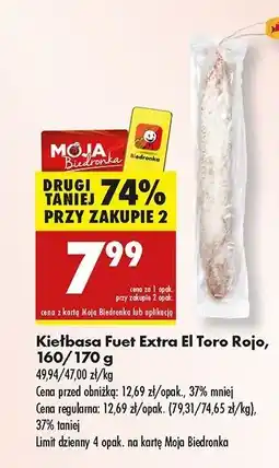 Biedronka Kiełbasa fuet extra El Toro Rojo oferta