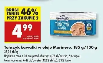 Biedronka Tuńczyk kawałki w oleju roślinnym Marinero oferta