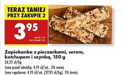 Biedronka Zapiekanka z pieczarkami serem ketchupem i szynką oferta