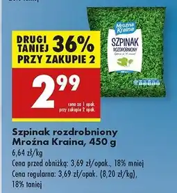 Biedronka Szpinak rozdrobniony Mroźna Kraina oferta