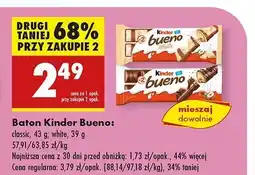 Biedronka Baton Kinder Bueno White oferta