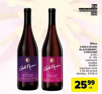 Carrefour Wino Carlo Rossi Concord oferta