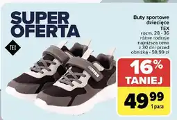 Carrefour Buty dziecięce 28-36 Tex oferta